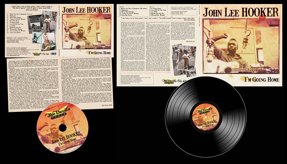 john lee hooker i'm going home lp and cd design by sophie lo